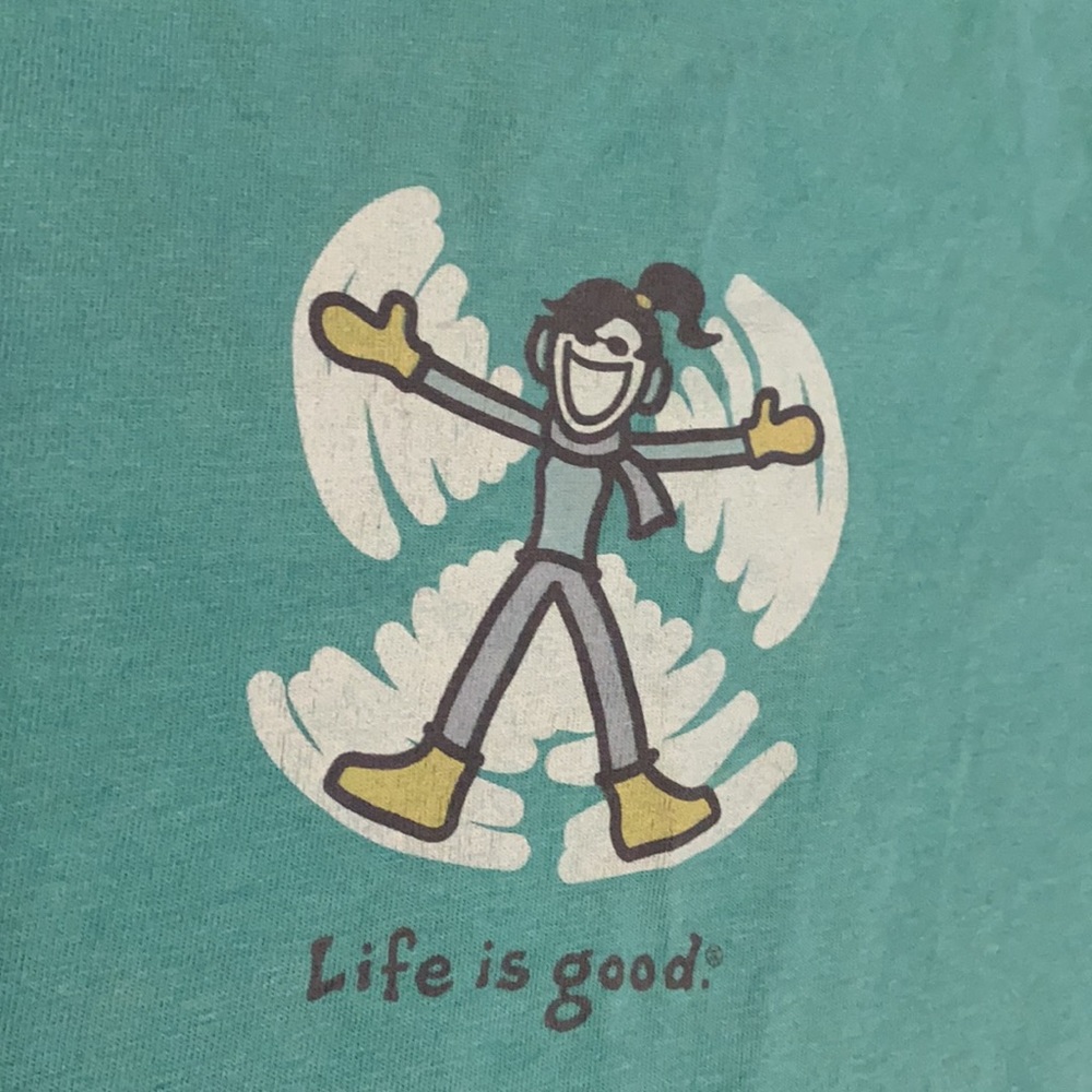 Life Is Good Tshirt Long Sleeve Snow Angel~ M